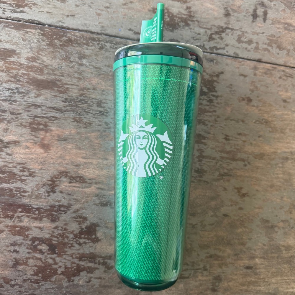 Starbucks Green Apron Texture 24oz Tumbler Cold Cup with Straw 011161259